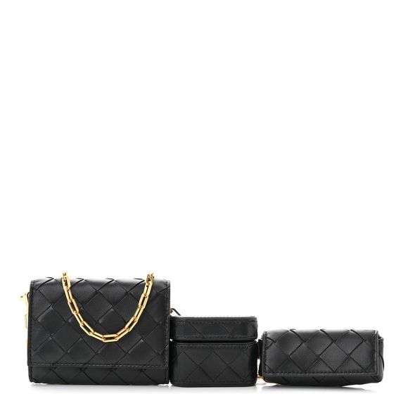 Bottega Veneta Handbags - Authentic Bottega Veneta Nappa Intrecciato Card Case Wallet On Chain RETAIL$2500